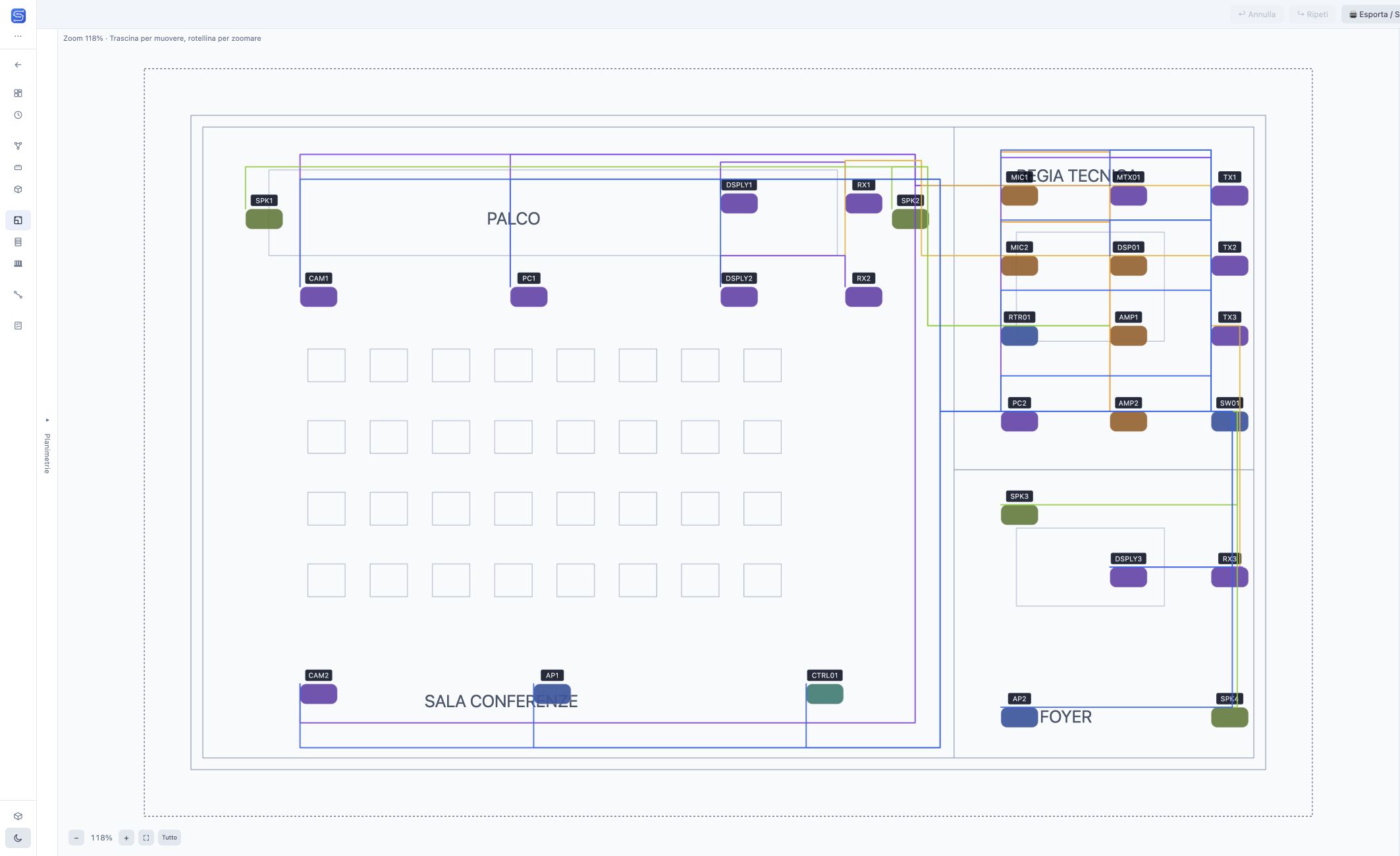 Device Layout: tema chiaro