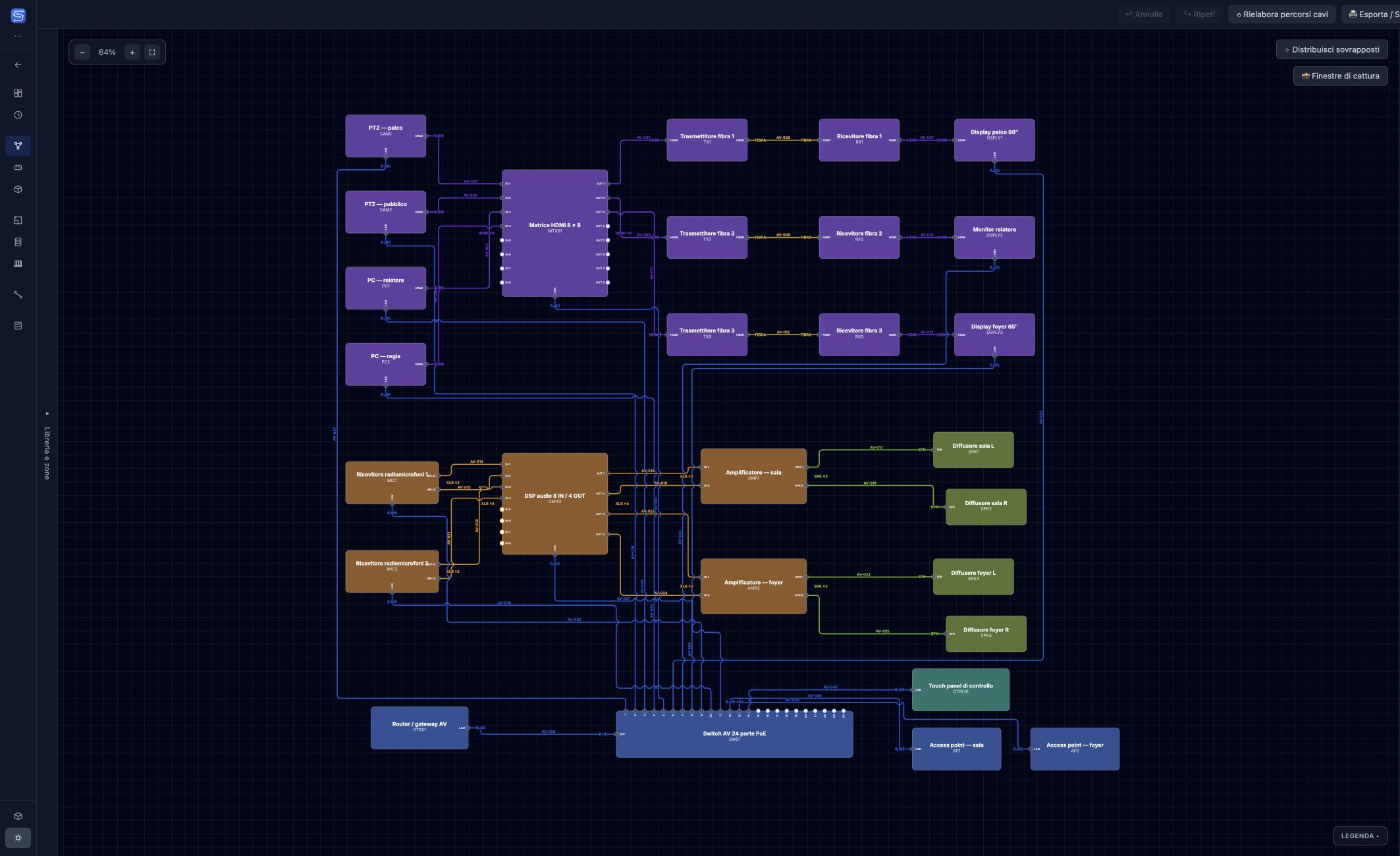 System Schematic: tema scuro